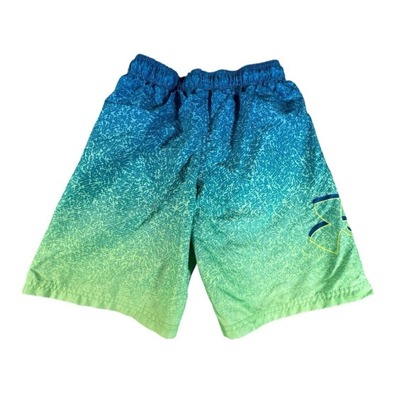 Under Armour Boys Size YLG Swim Trunks Board Shorts 2 Pair Lot Green Blue - Picture 16 of 16